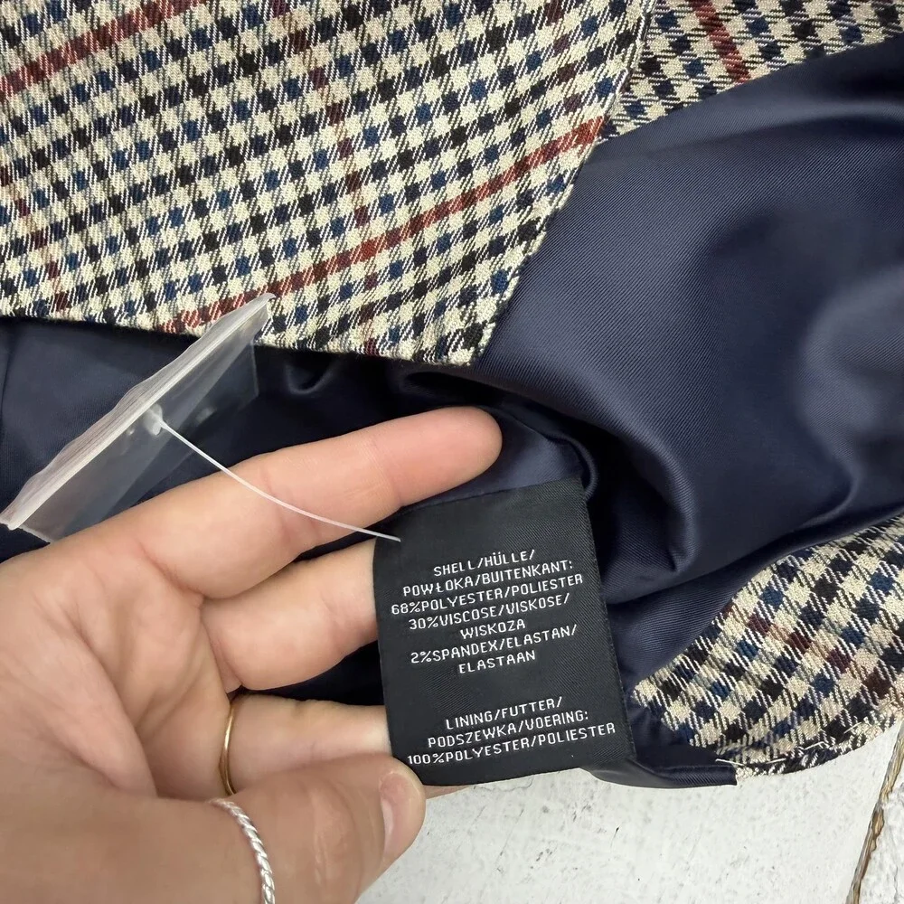 Gianni Feraud Vest Mens 38 Brown Check Tweed Suit Waistcoat Belted Formal Dress